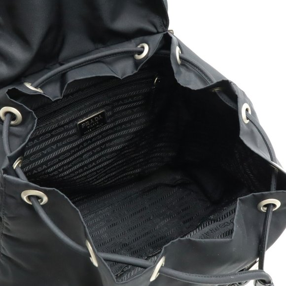 PRADA VELA Backpack Nylon Leather NERO Black B2811 - Picture 5 of 9
